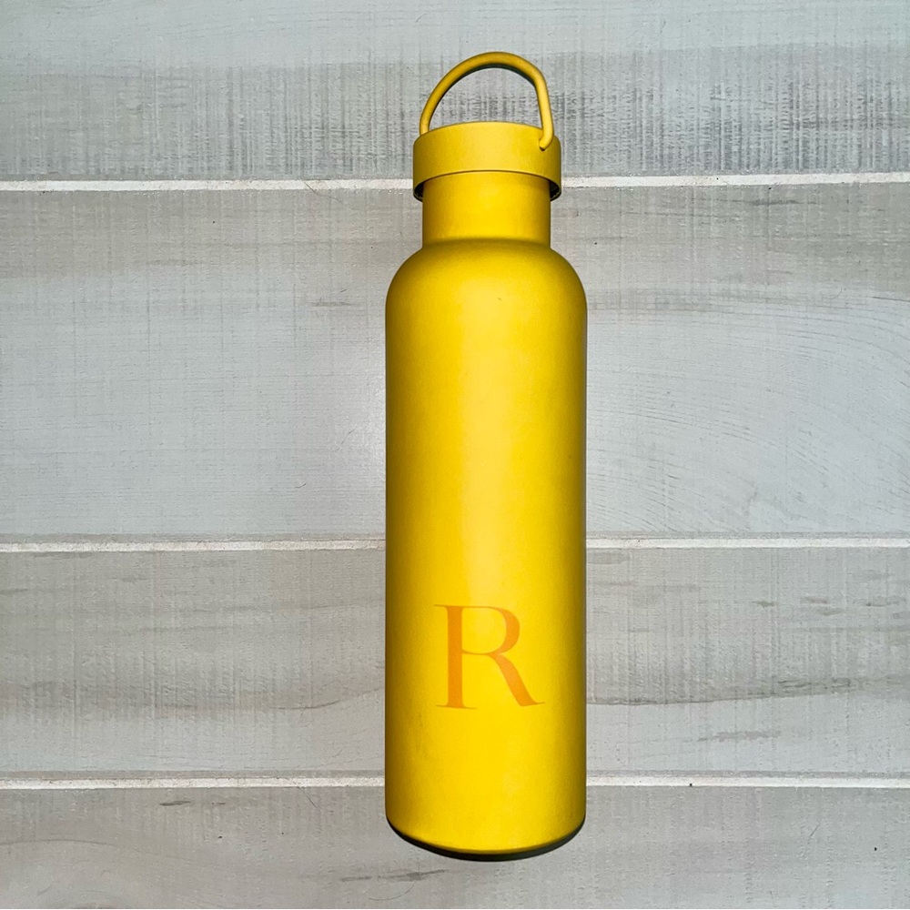 Anthropologie Letter R Yellow Gold Water Bottle